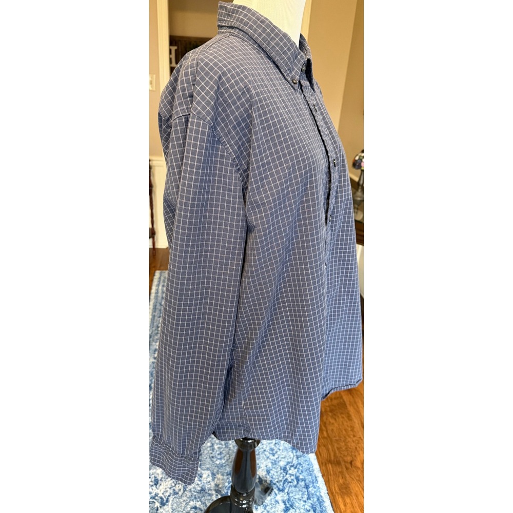 Abercrombie & Fitch Mens XXL Super Slim Stretch Shirt Blue Grid Fits like XL - Picture 2 of 9